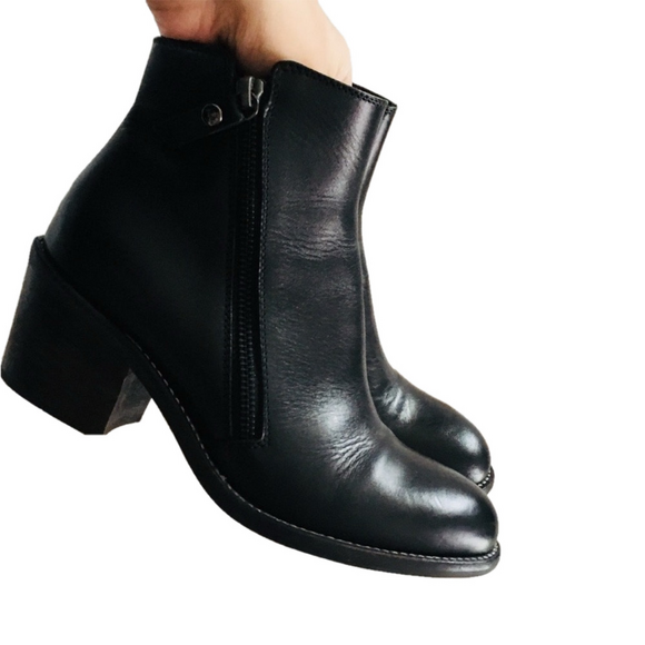 AGL ATTILIO GIUSTI LEOMBRUNI Ella Block Heel Bootie black boots size 37.5 - Picture 6 of 11